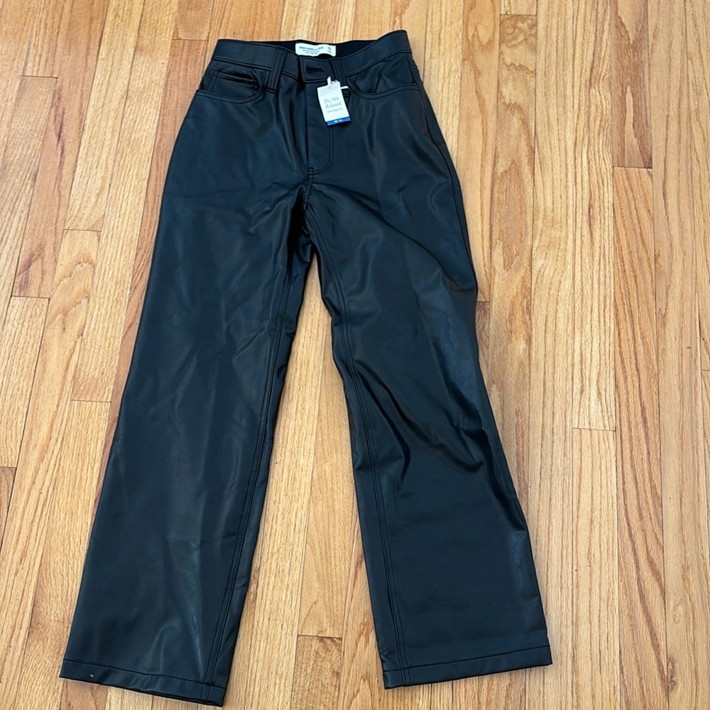 Abercrombie Fitch Pants Black Women’s Size 25 Ultra High Rise 90s Relaxed Faux